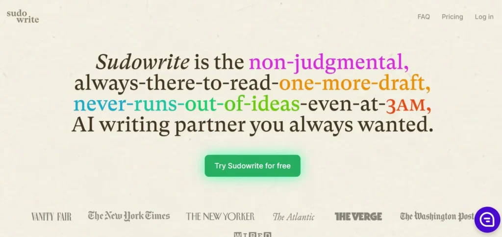 Sudowrite for your writting need daily