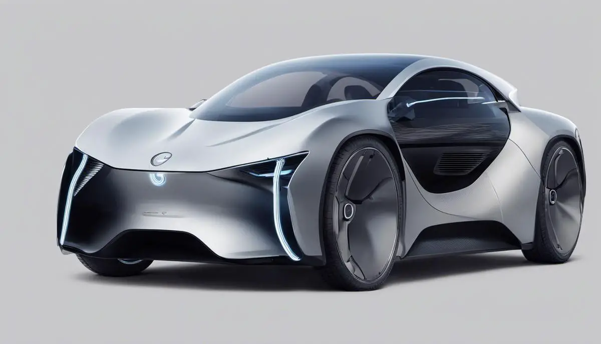 Illustration of an AI-powered electric vehicle.