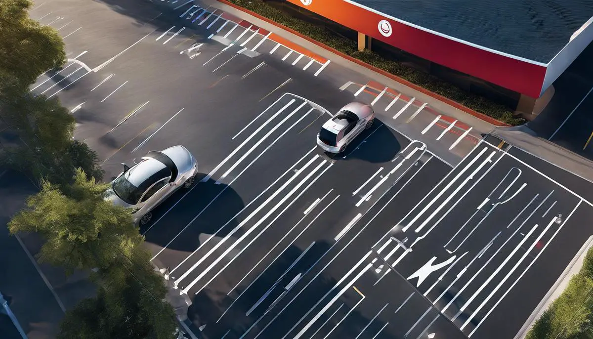 Image of various AI-based parking solutions in a parking lot.